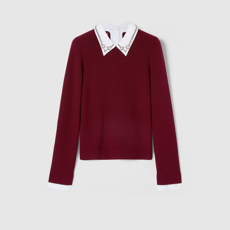 Wool sweater with crystal Horsebit 1