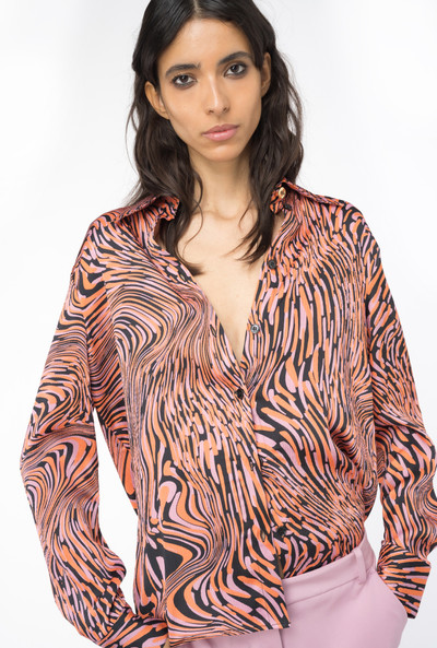 PINKO SATIN SHIRT WITH DISTORTED PRINT outlook