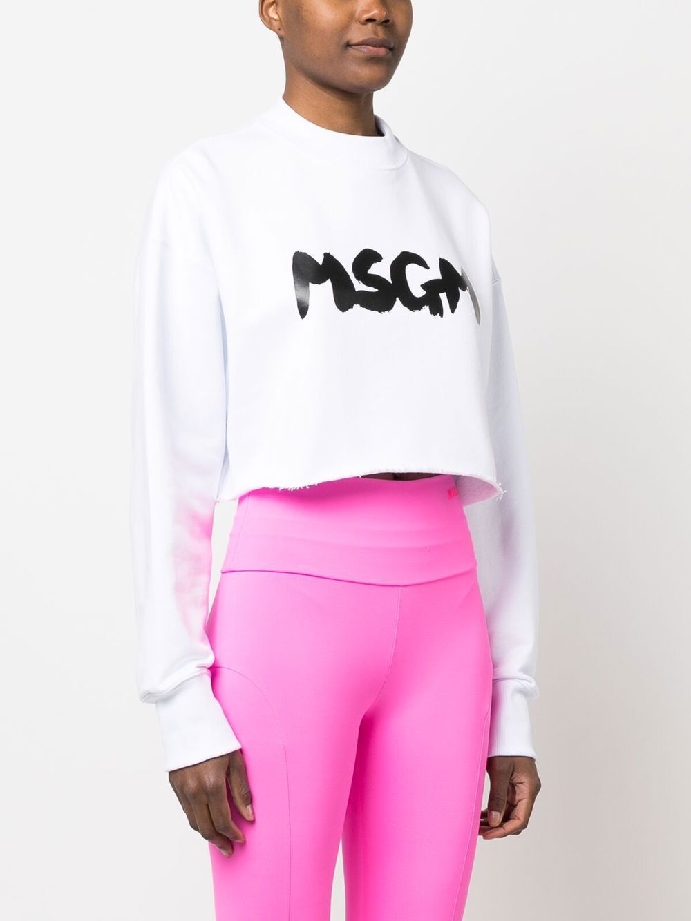 logo-print cropped sweatshirt - 3