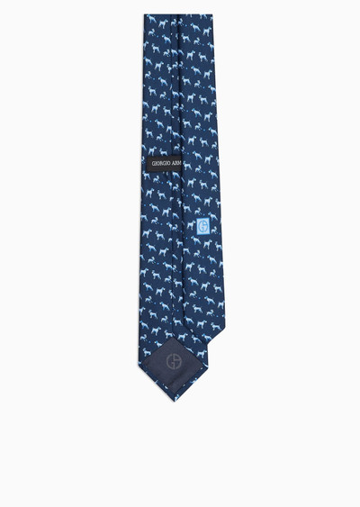 GIORGIO ARMANI ASV silk tie with puppy print outlook