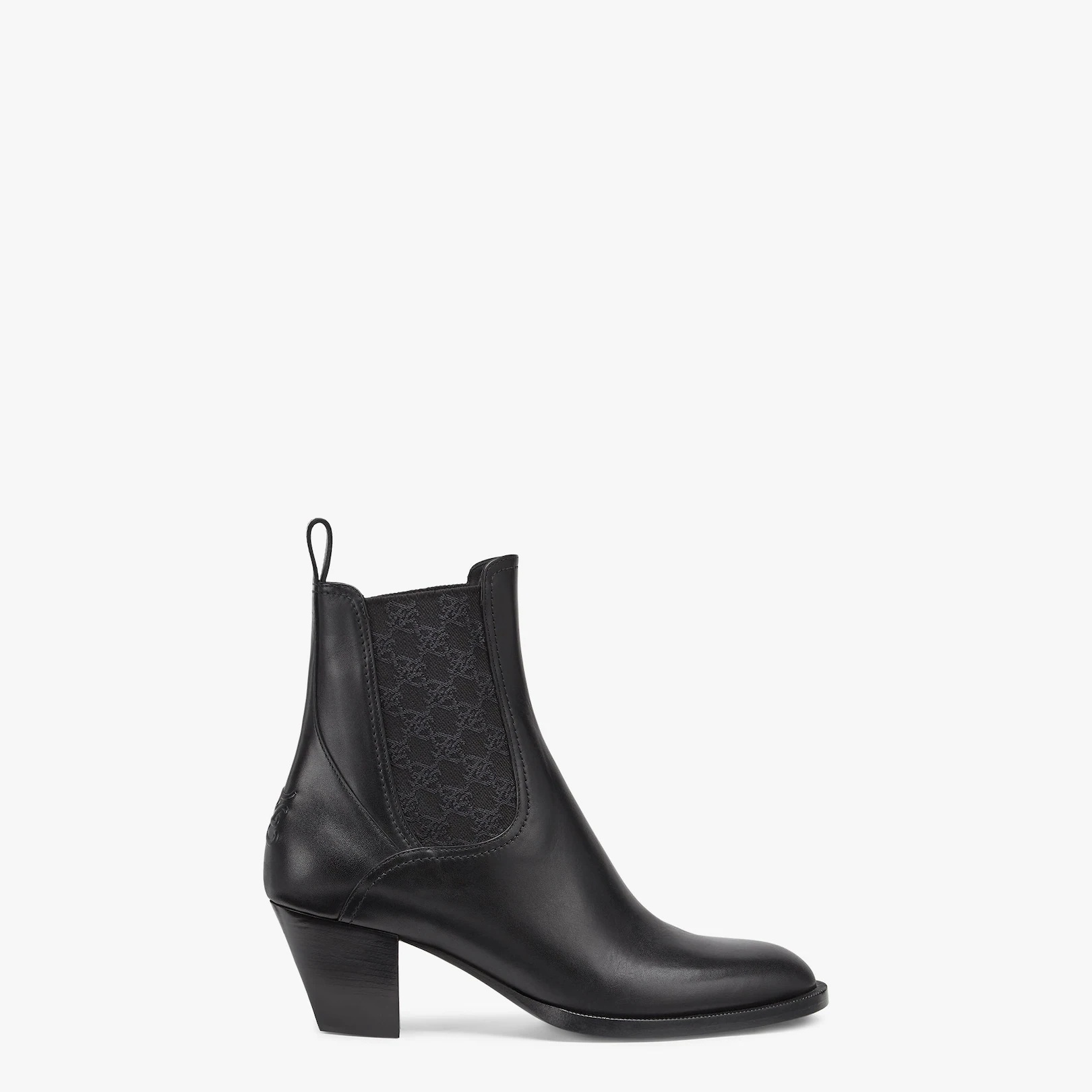 Black leather boots with medium heel - 1
