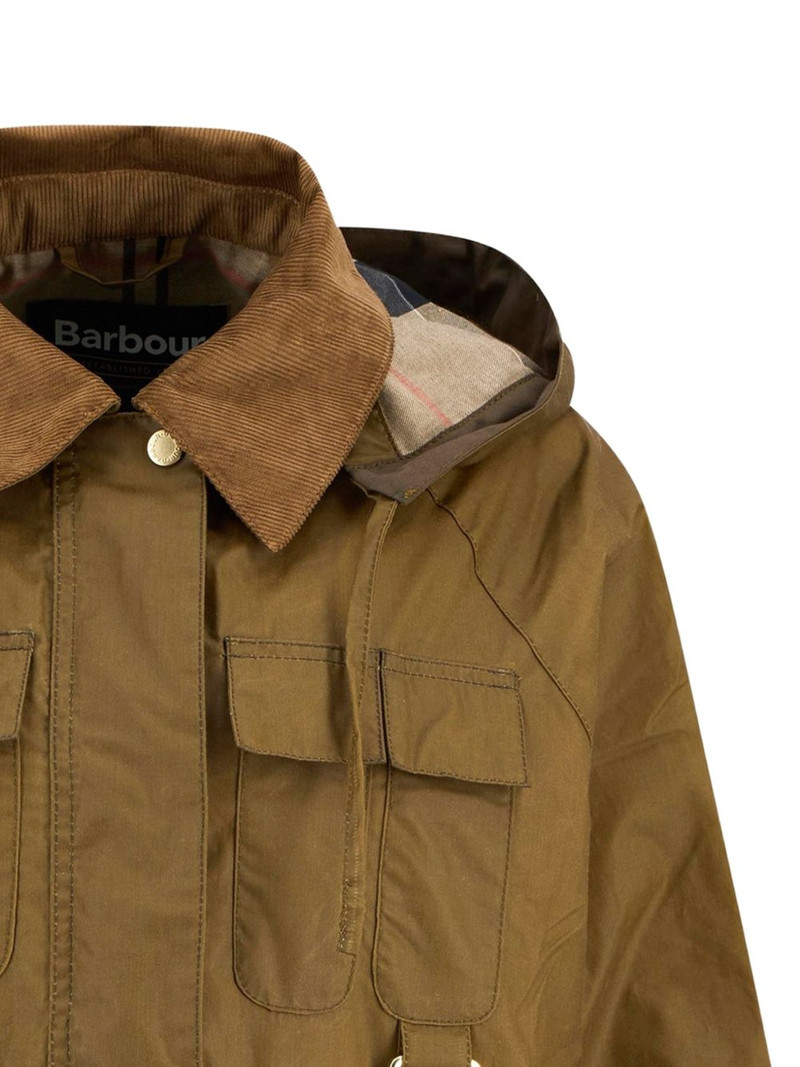 Barbour Liza corduroy-collar hooded jacket outlook