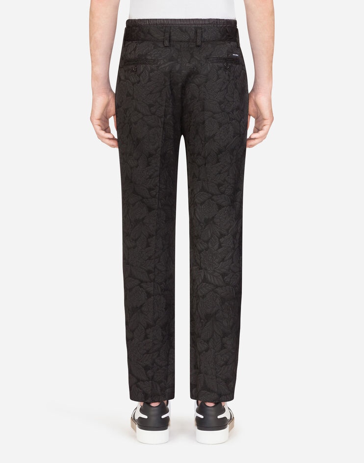 Floral stretch jacquard jogging pants - 2