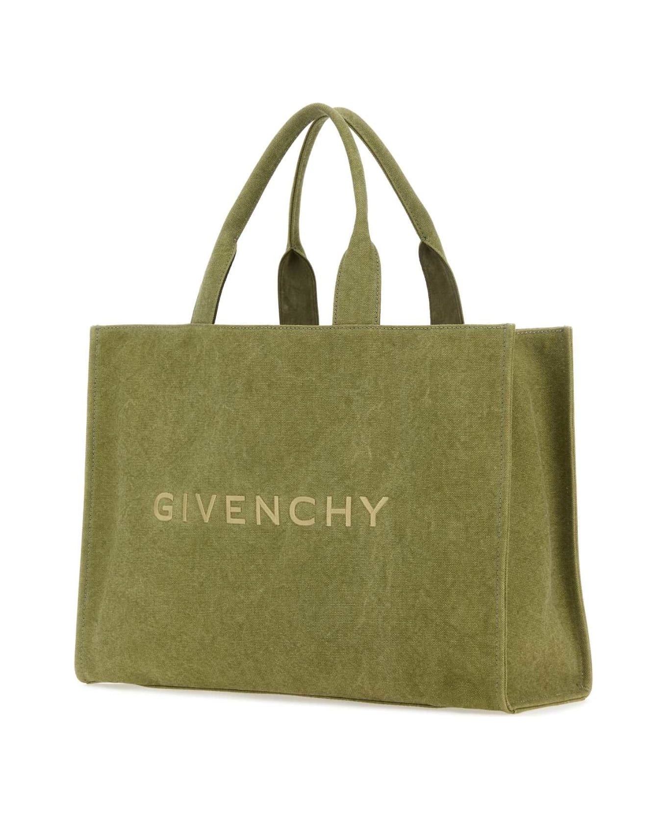 Khaki Canvas Givenchy Shopping Bag - 2