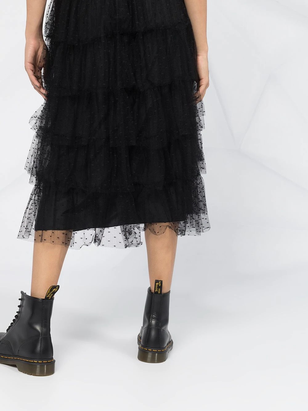 point d'esprit tulle tiered dress - 3