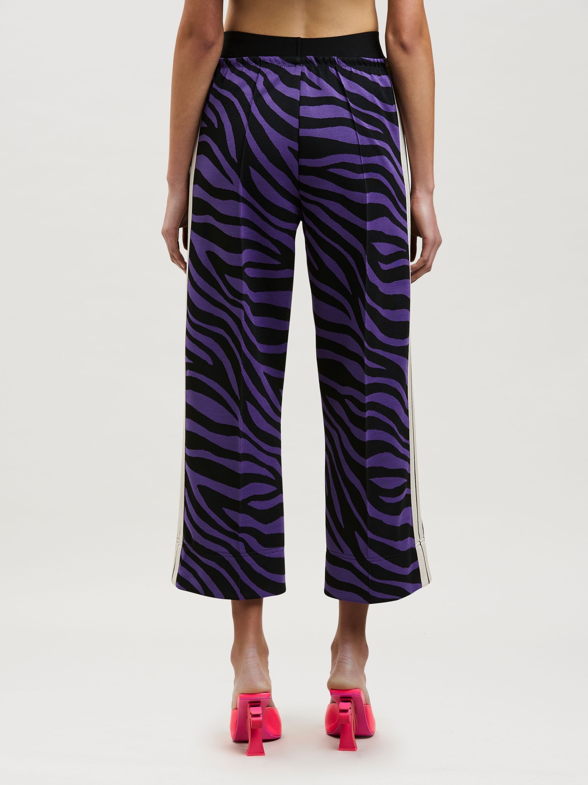 JACQUARD ZEBRA CROPPED TRACK PANTS - 5