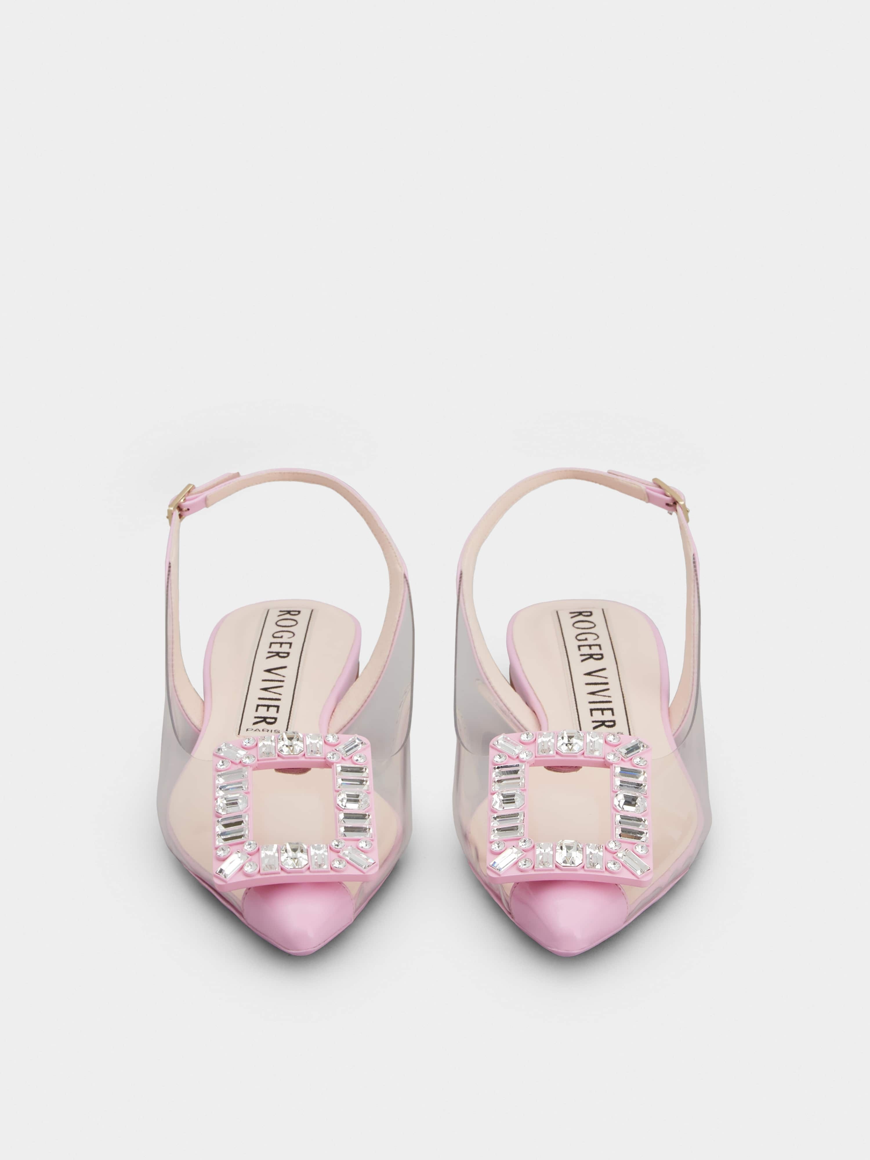Gommettine Strass Buckle Slingback Ballerinas in PVC - 7