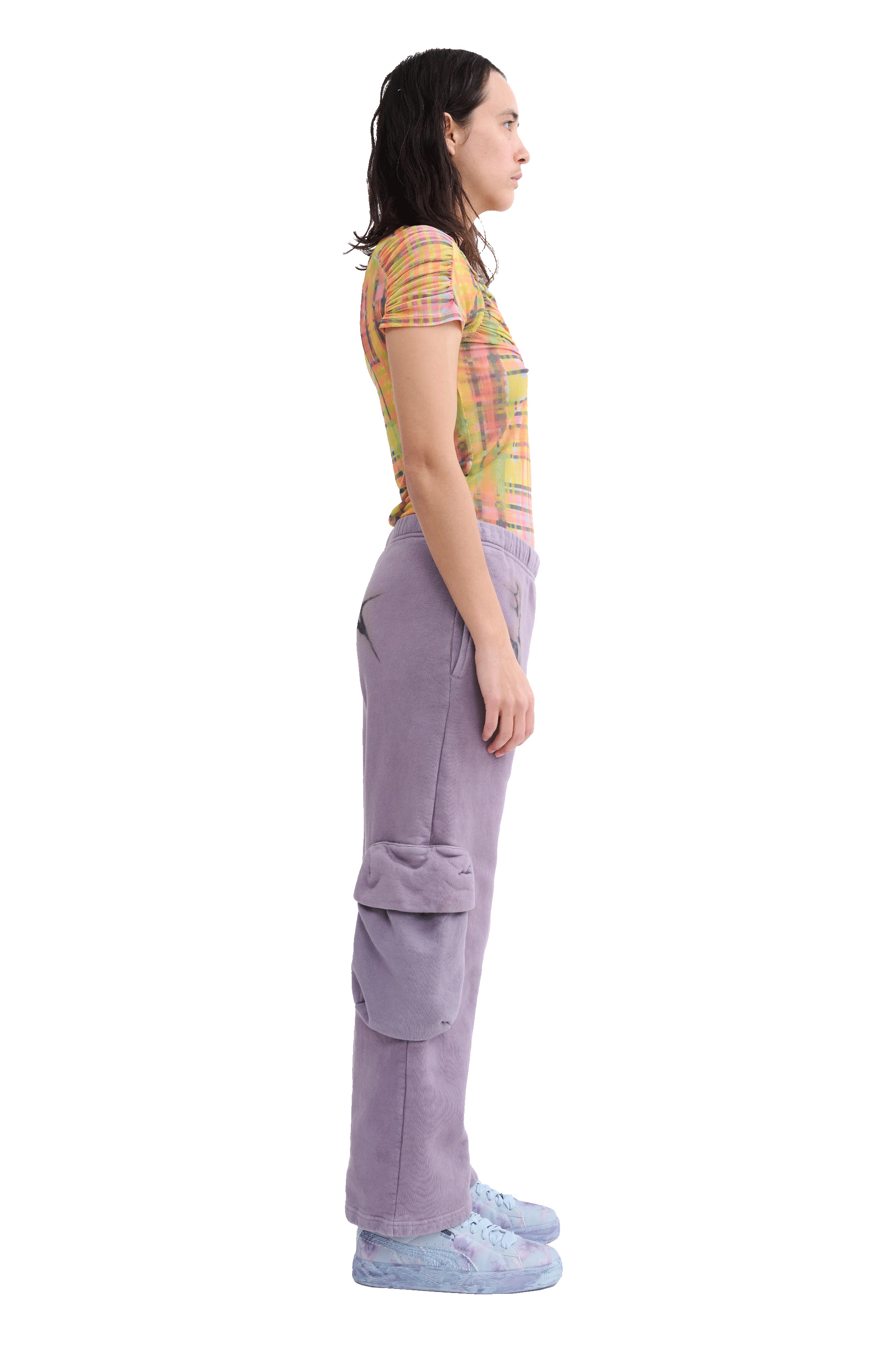 MAUVE CARGO SWEATPANT - 4
