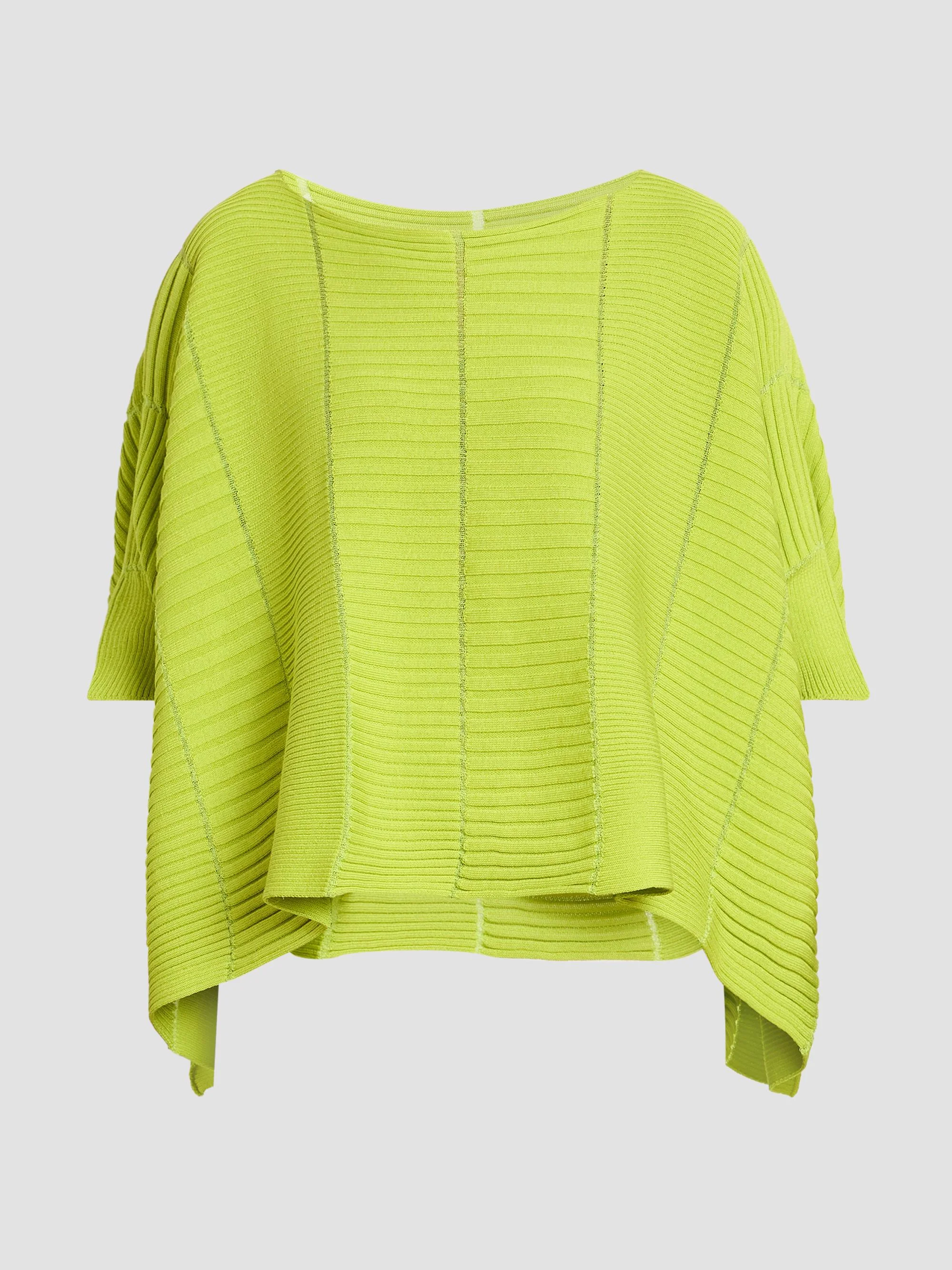 Women's Column Knit Cotton-Blend Top - Parakeet Green - 1