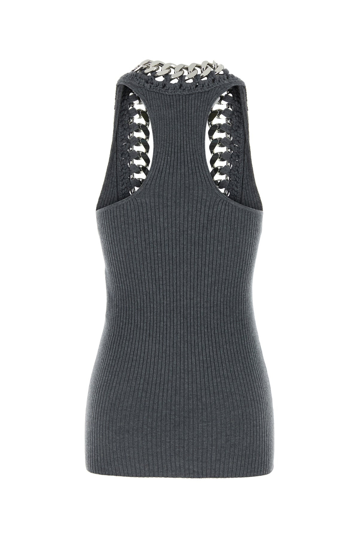 Grey stretch wool blend top - 2