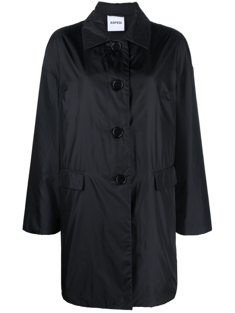 buttoned-up padded trench coat 1