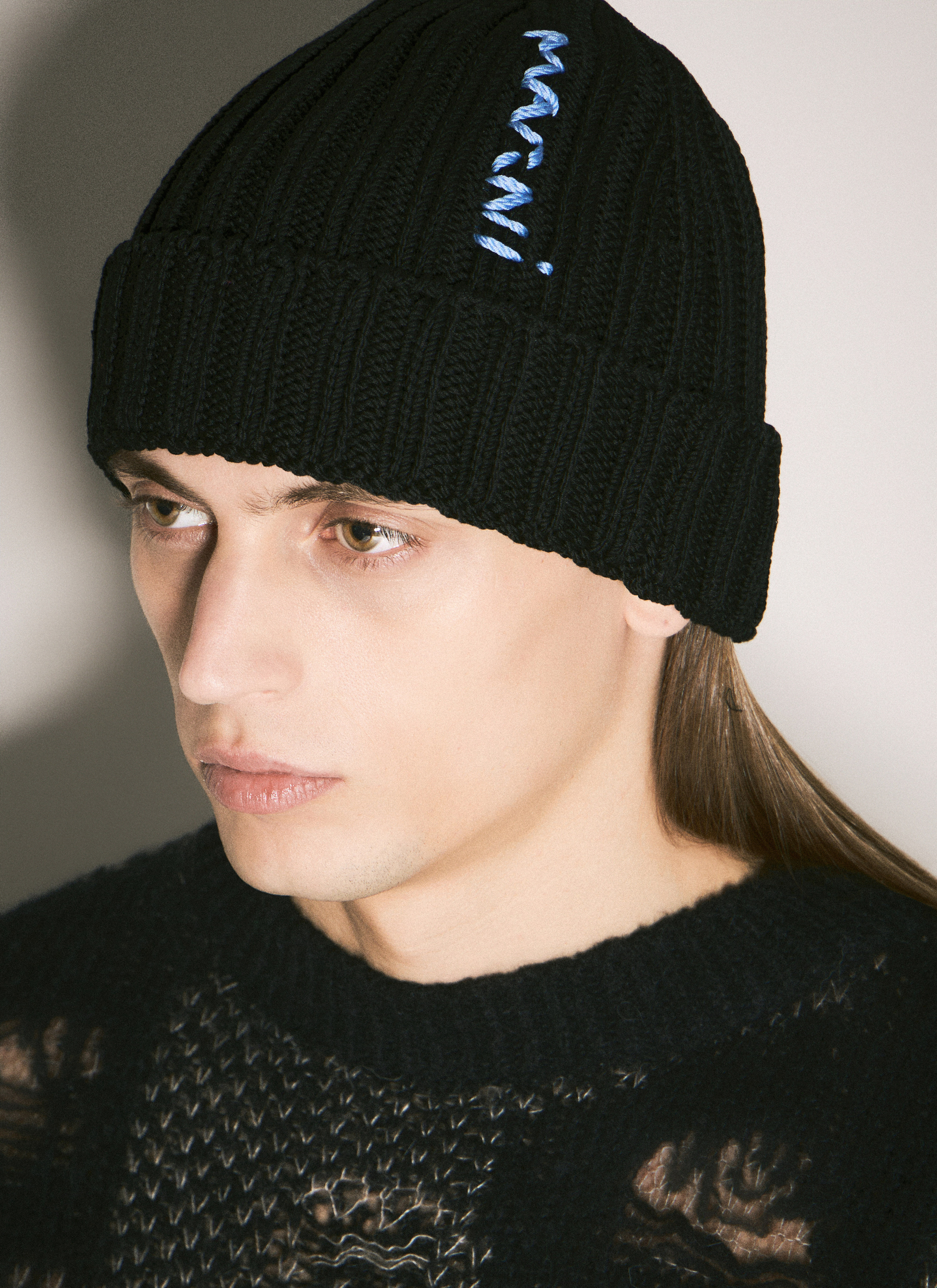 Logo Intarsia Beanie Hat - 5