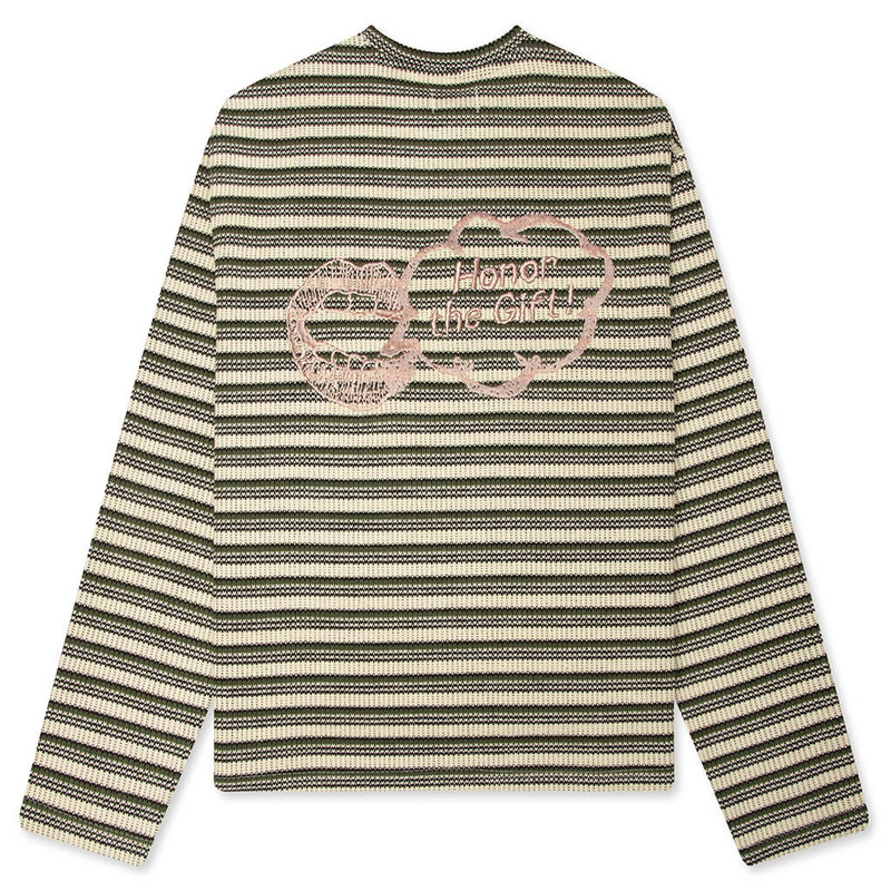 HONOR THE GIFT SPEAK STRIPED CREW - OLIVE outlook