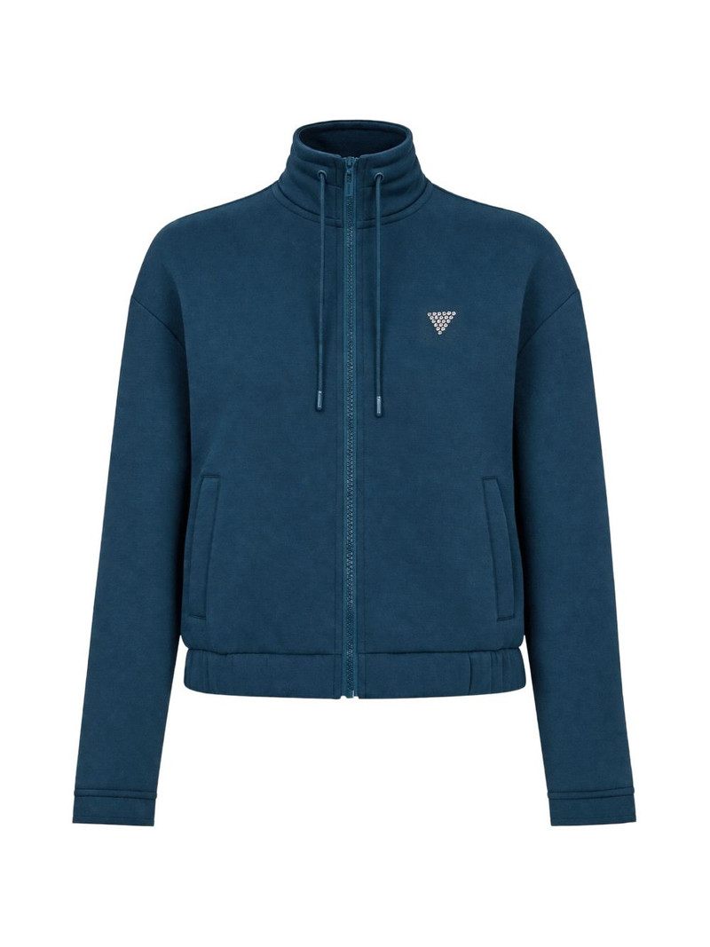 logo-studded zip-up hoodie 1