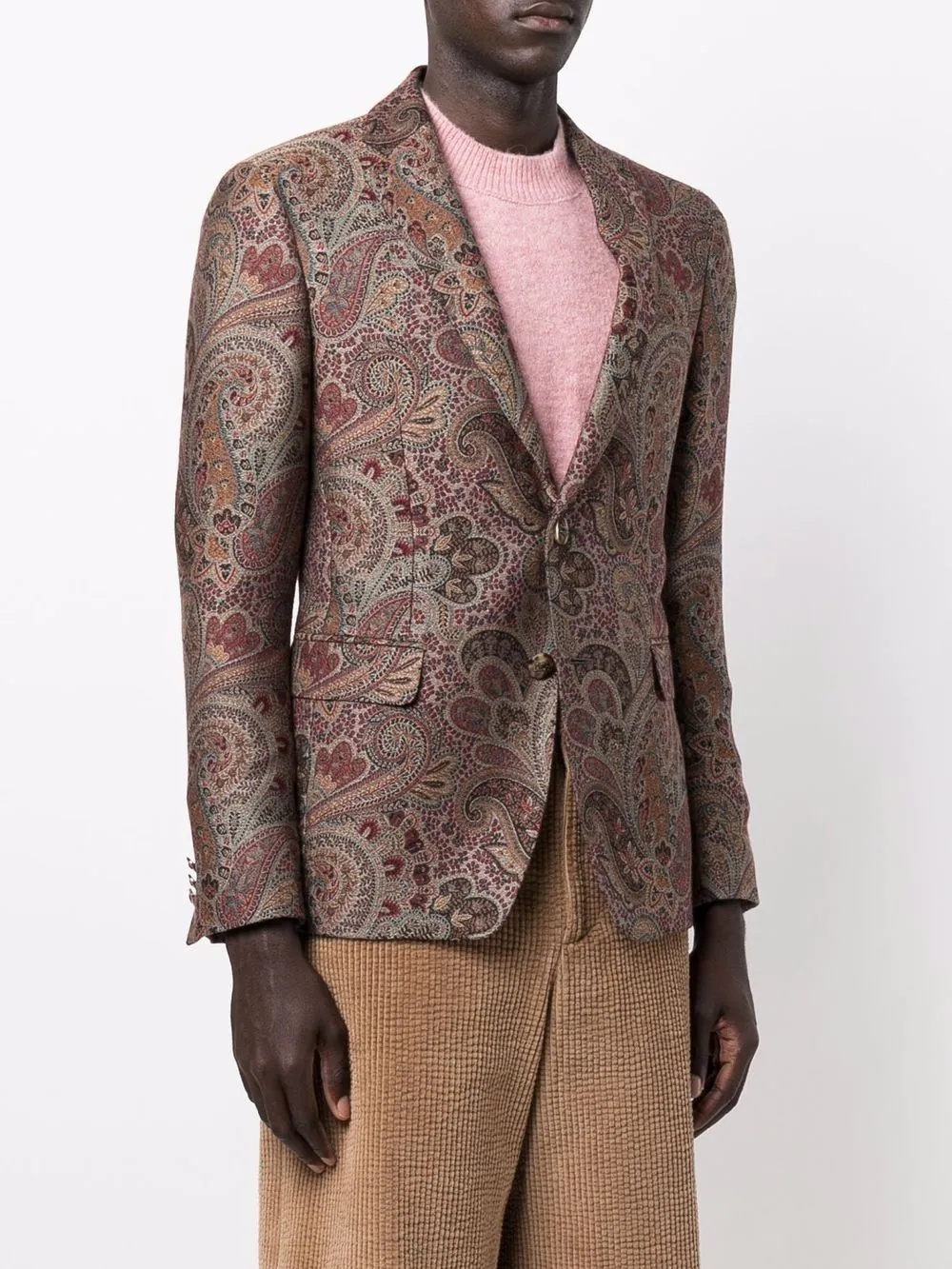 paisley jacquard blazer - 3