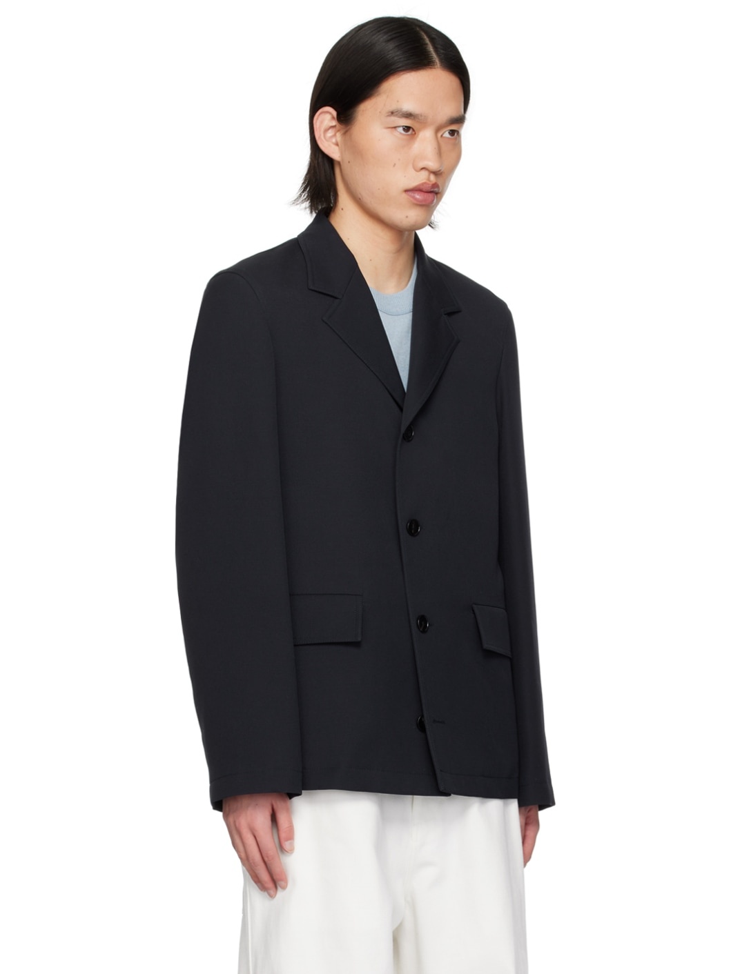 Navy Single-Breasted Blazer - 2