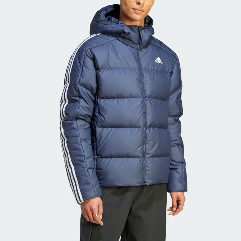 adidas Adidas Midweight Down Hooded Jacket 'Blue' IK3213 outlook