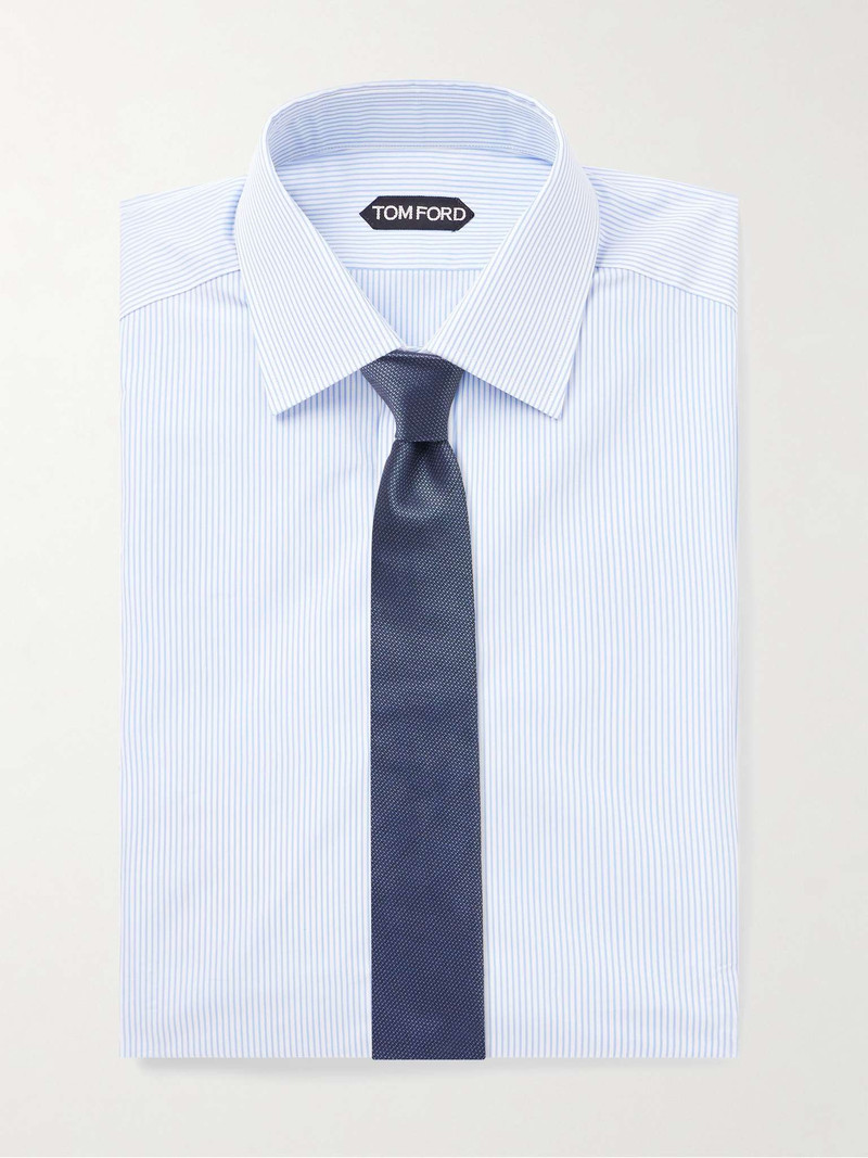 TOM FORD Striped Cotton-Poplin Shirt outlook