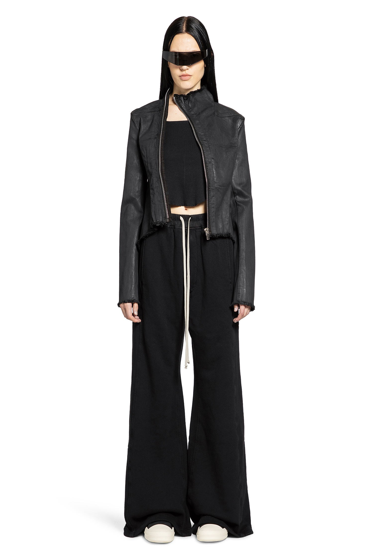 Asymmetric Zip Stretch Denim Jacket - 5