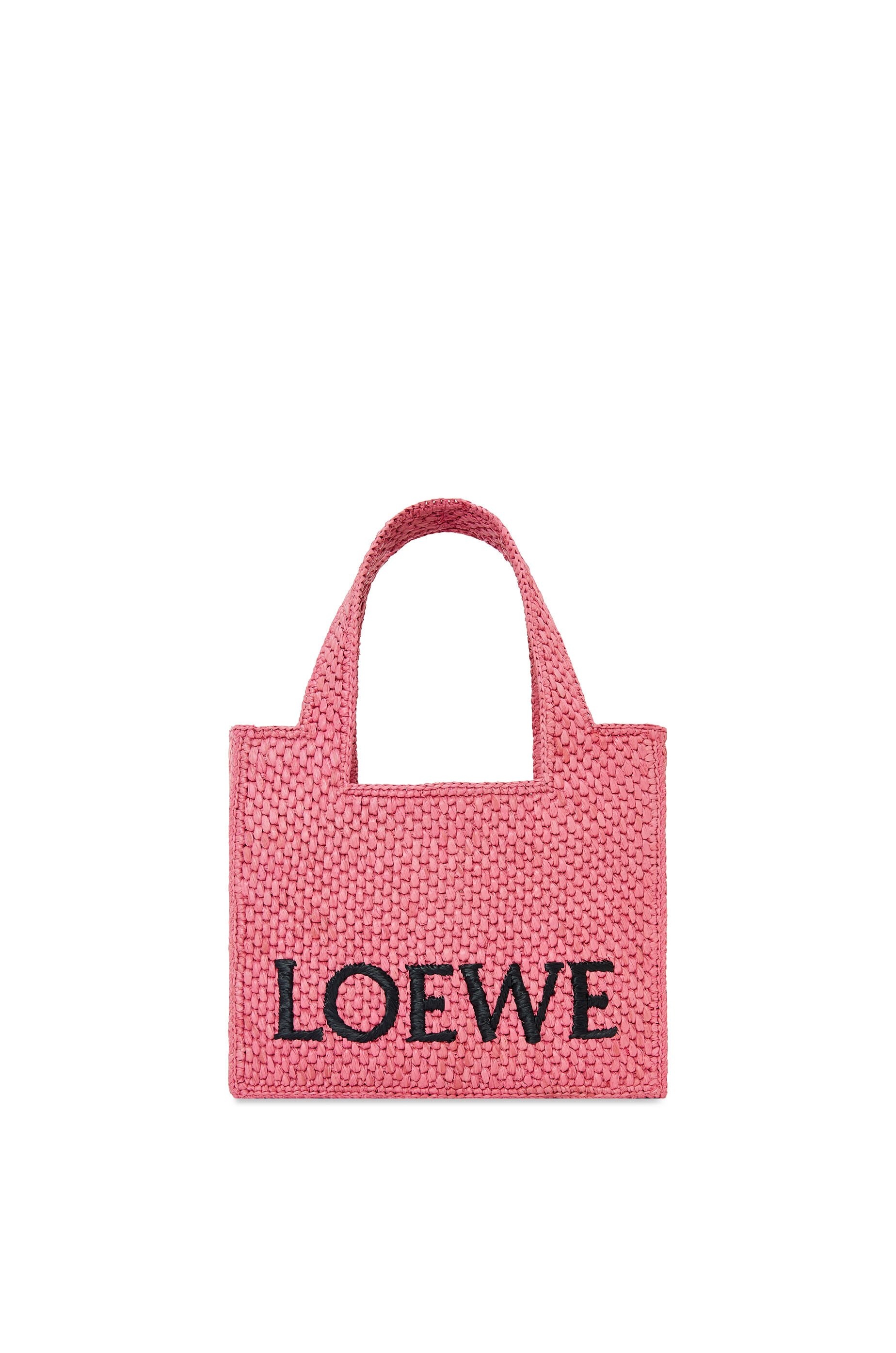 Mini LOEWE Font Tote in raffia - 1