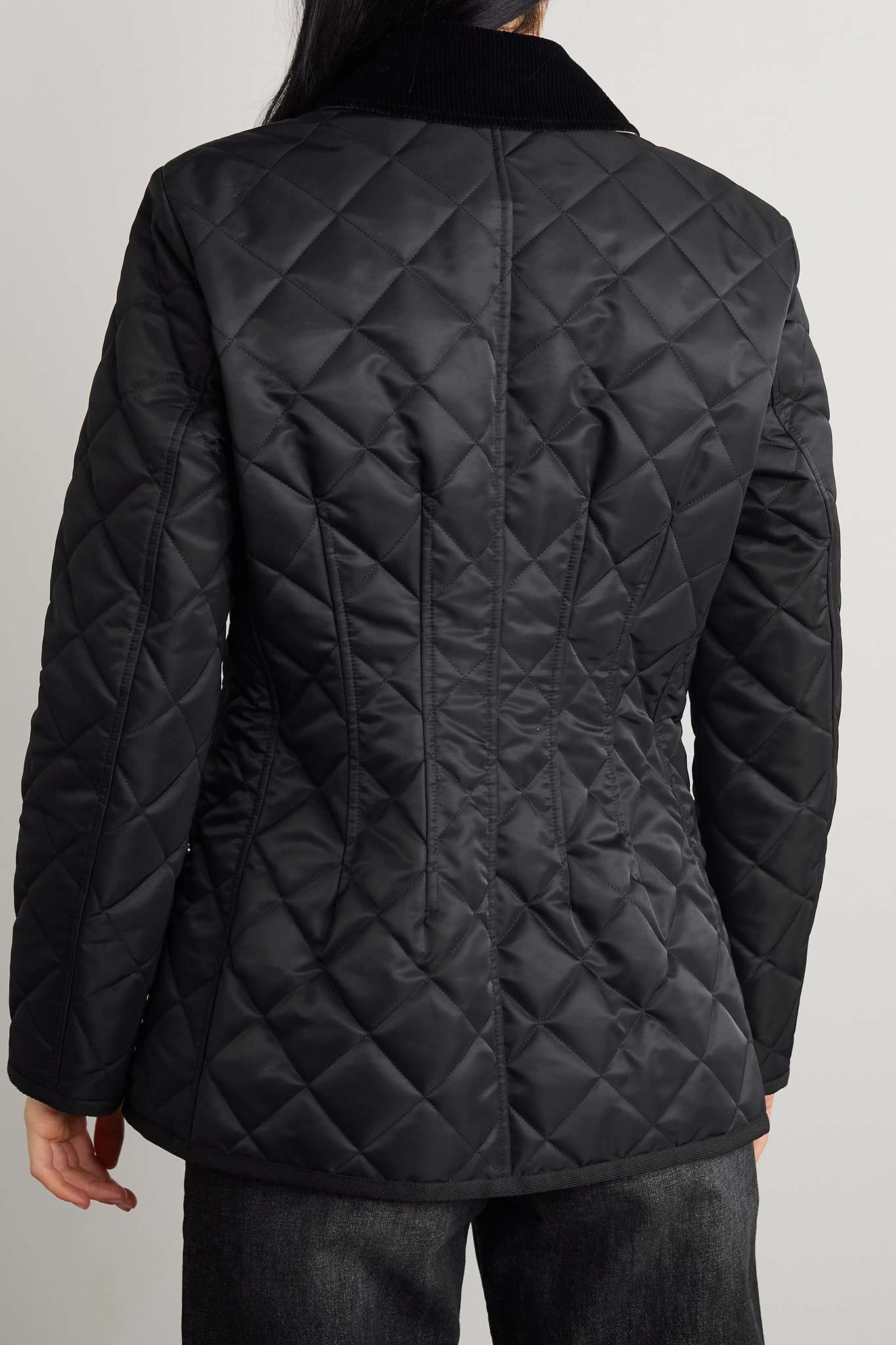 Corduroy-trimmed quilted padded shell jacket - 4