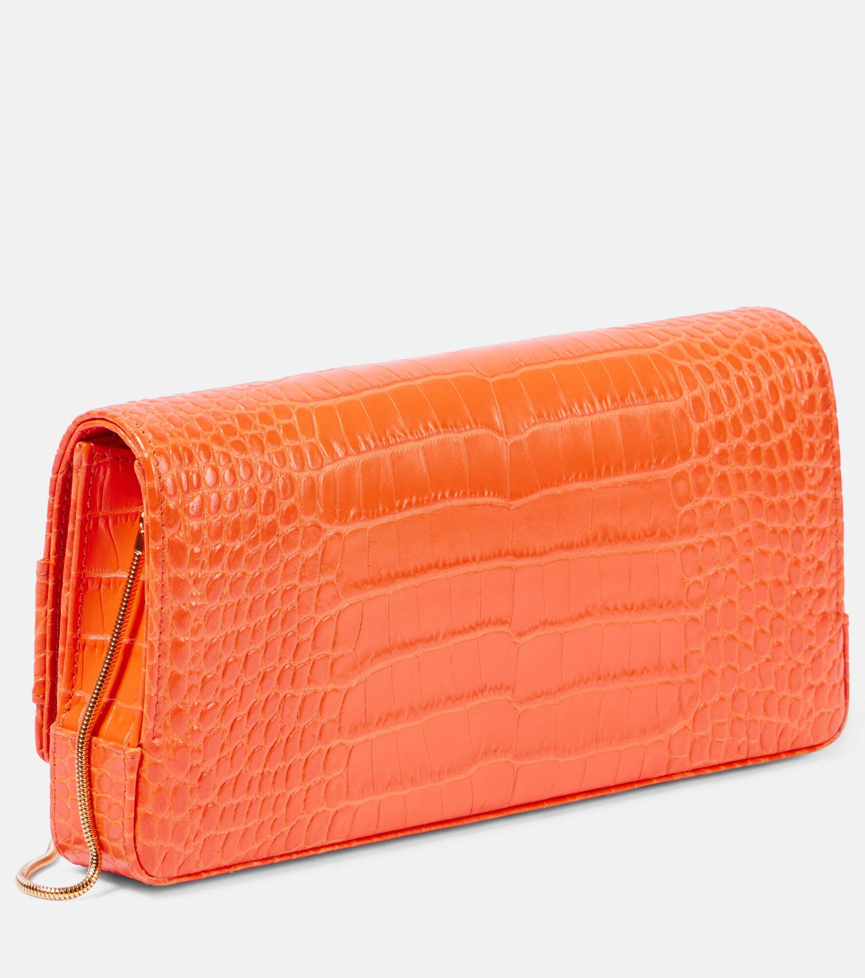 Maygot snake-effect leather clutch - 4