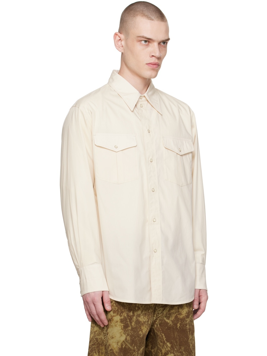 Beige Snaps Shirt - 2