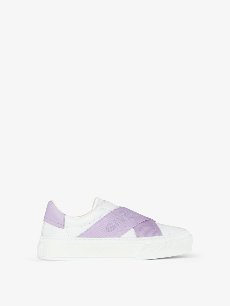 CITY SPORT SNEAKERS IN LEATHER WITH DOUBLE WEBBING STRAP 1