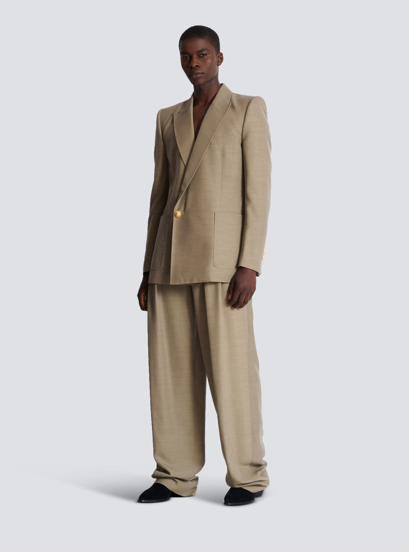 Balmain 1-button tailored cupro jacket outlook