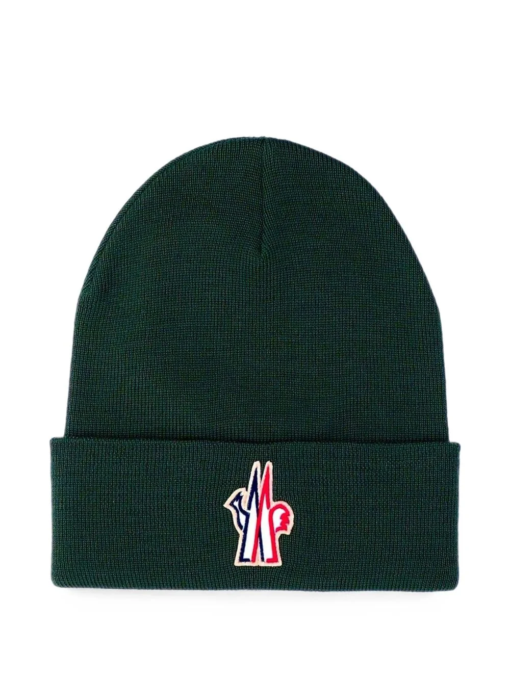logo-patch knitted beanie hat - 1