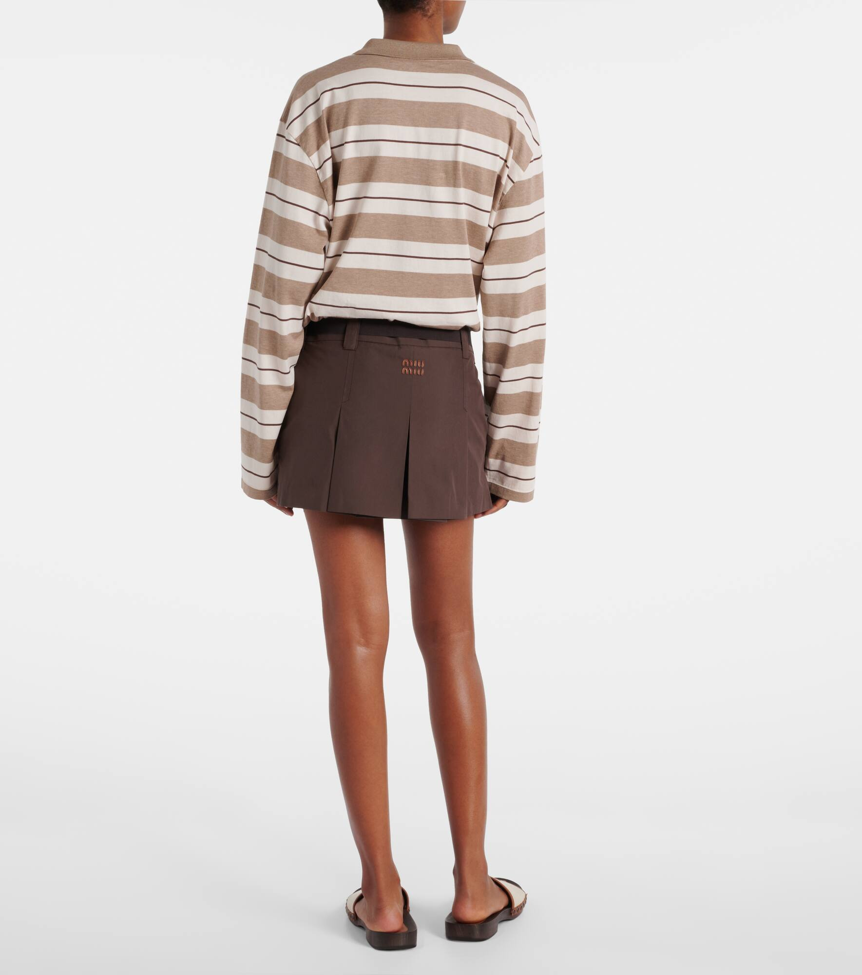 Logo cotton-blend miniskirt - 3