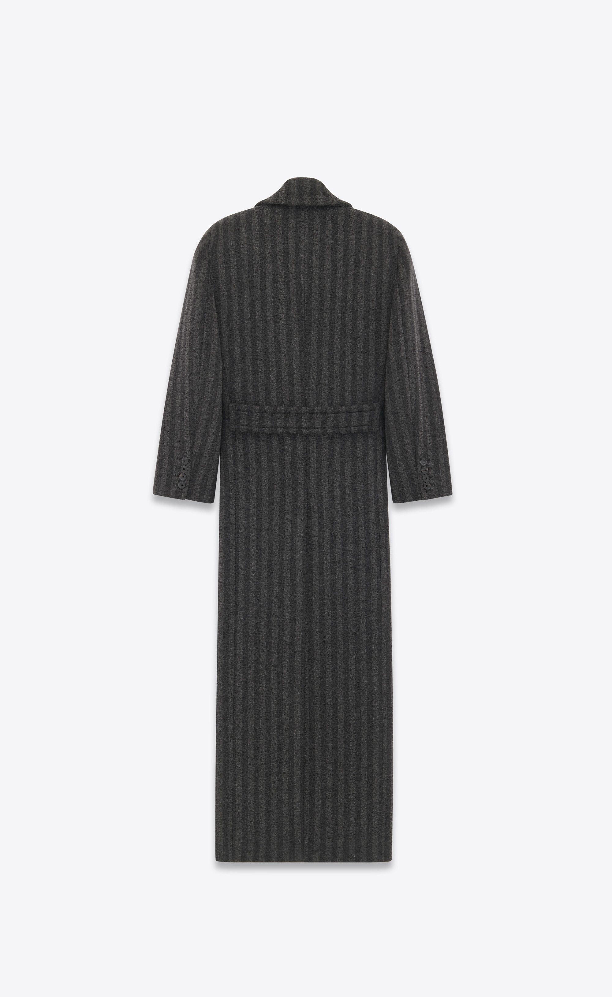 oversized coat in striped wool - 4