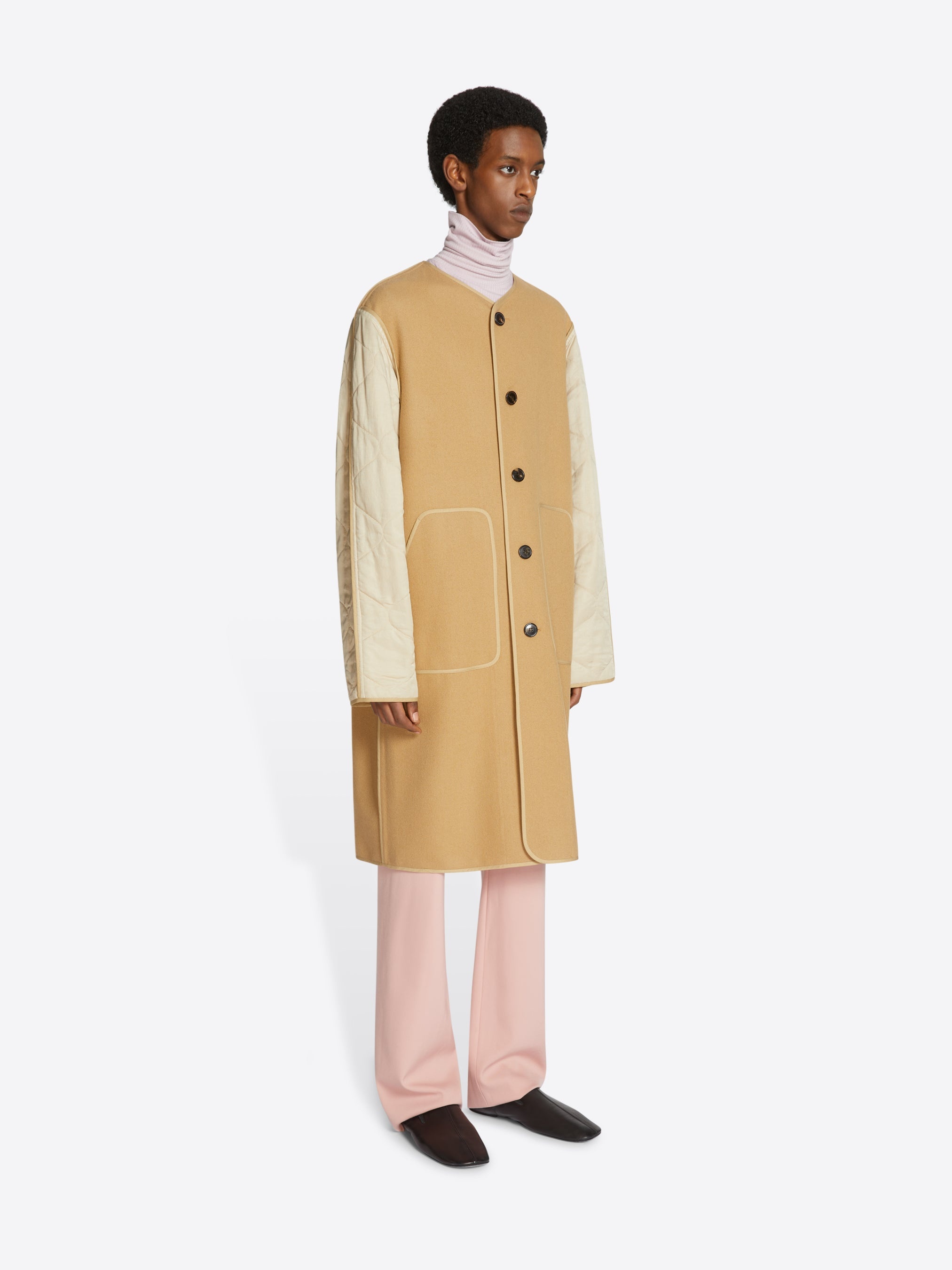 UNLINED COLLARLESS COAT - 3