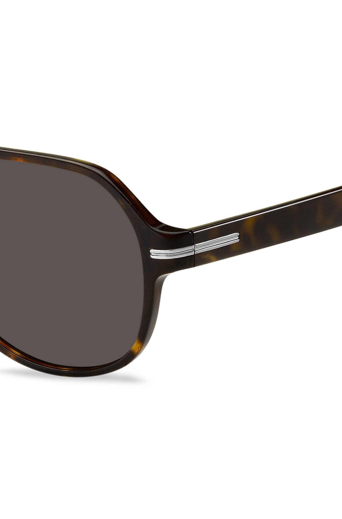 DOUBLE-BRIDGE SUNGLASSES IN HAVANA ACETATE WITH SIGNATURE HARDWARE - 2