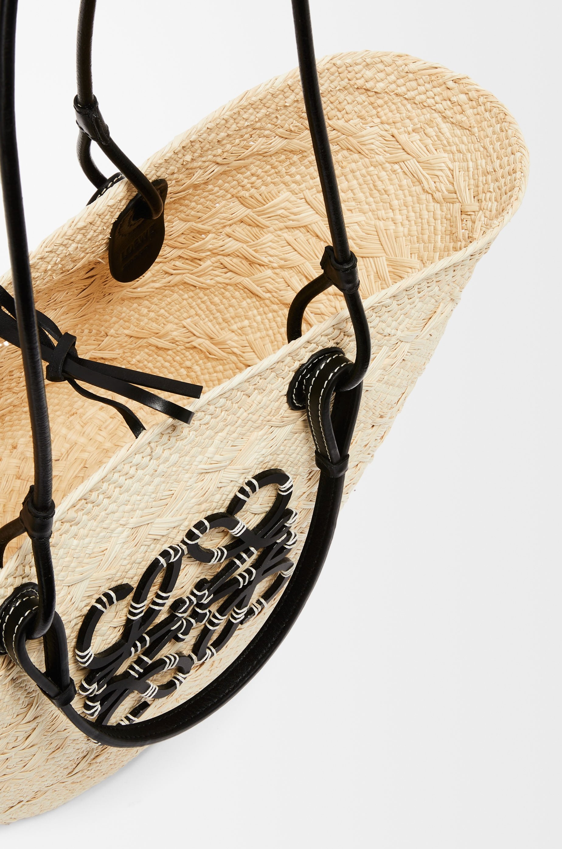 Anagram Basket bag in iraca palm and calfskin - 5