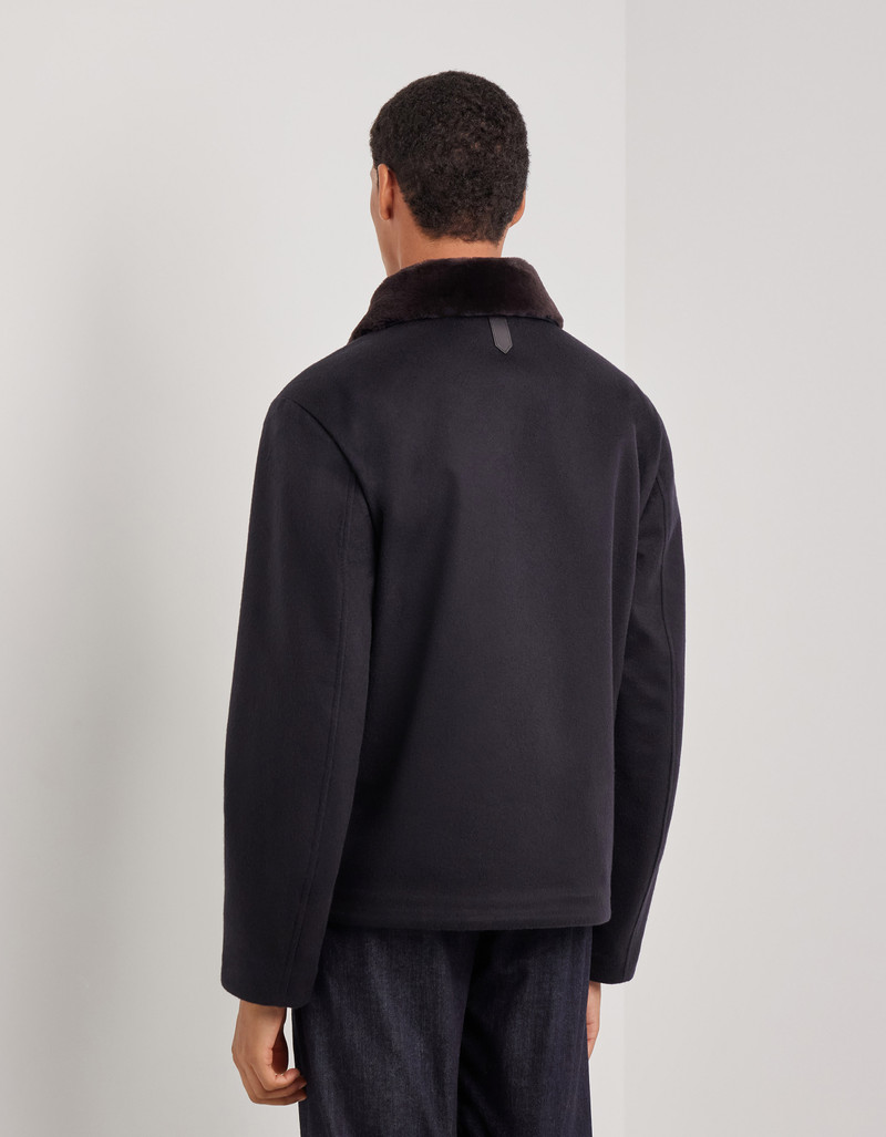 CARAMEL MIXED-MATERIAL ULTRALIGHT SUEDE BOMBER JACKET WITH KNIT INSERTS 195