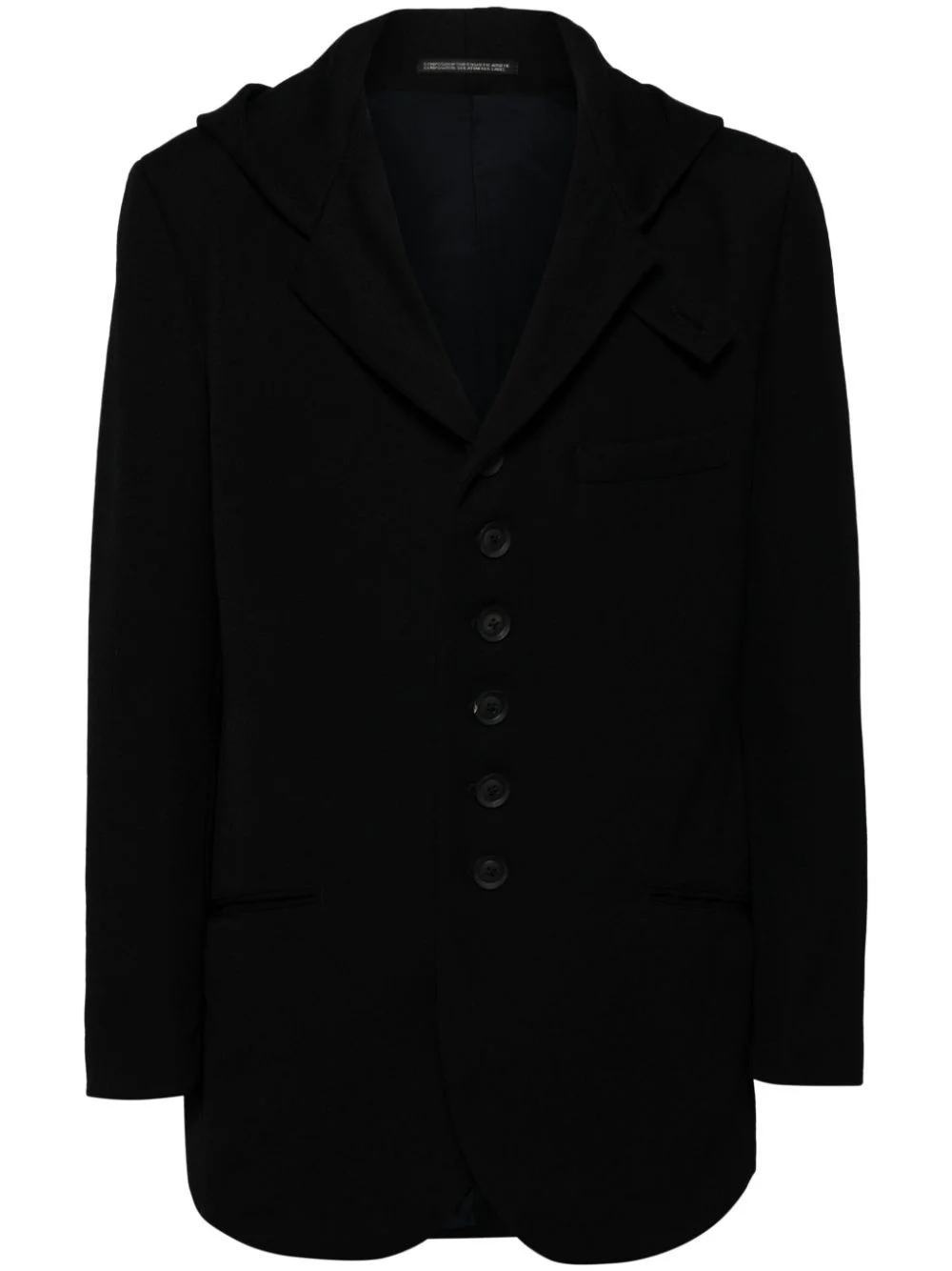 hooded wool jacket - 1
