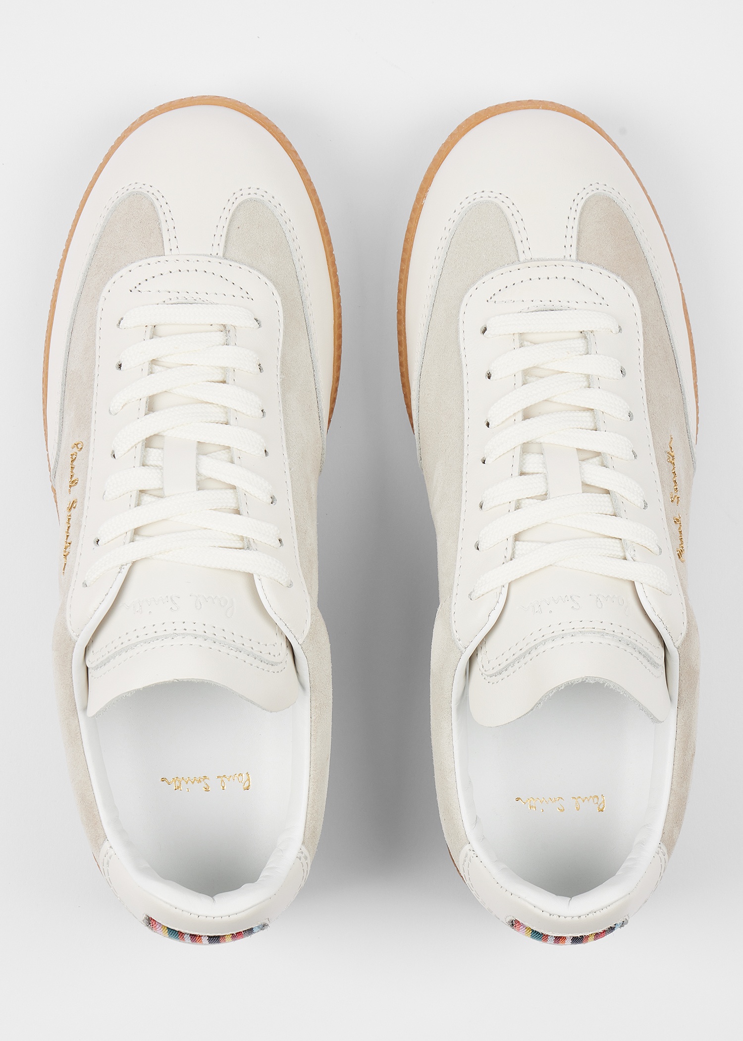 Women's Ecru Leather 'Como' Trainers - 6