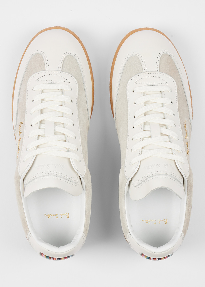 Women's Ecru Leather 'Como' Trainers 6