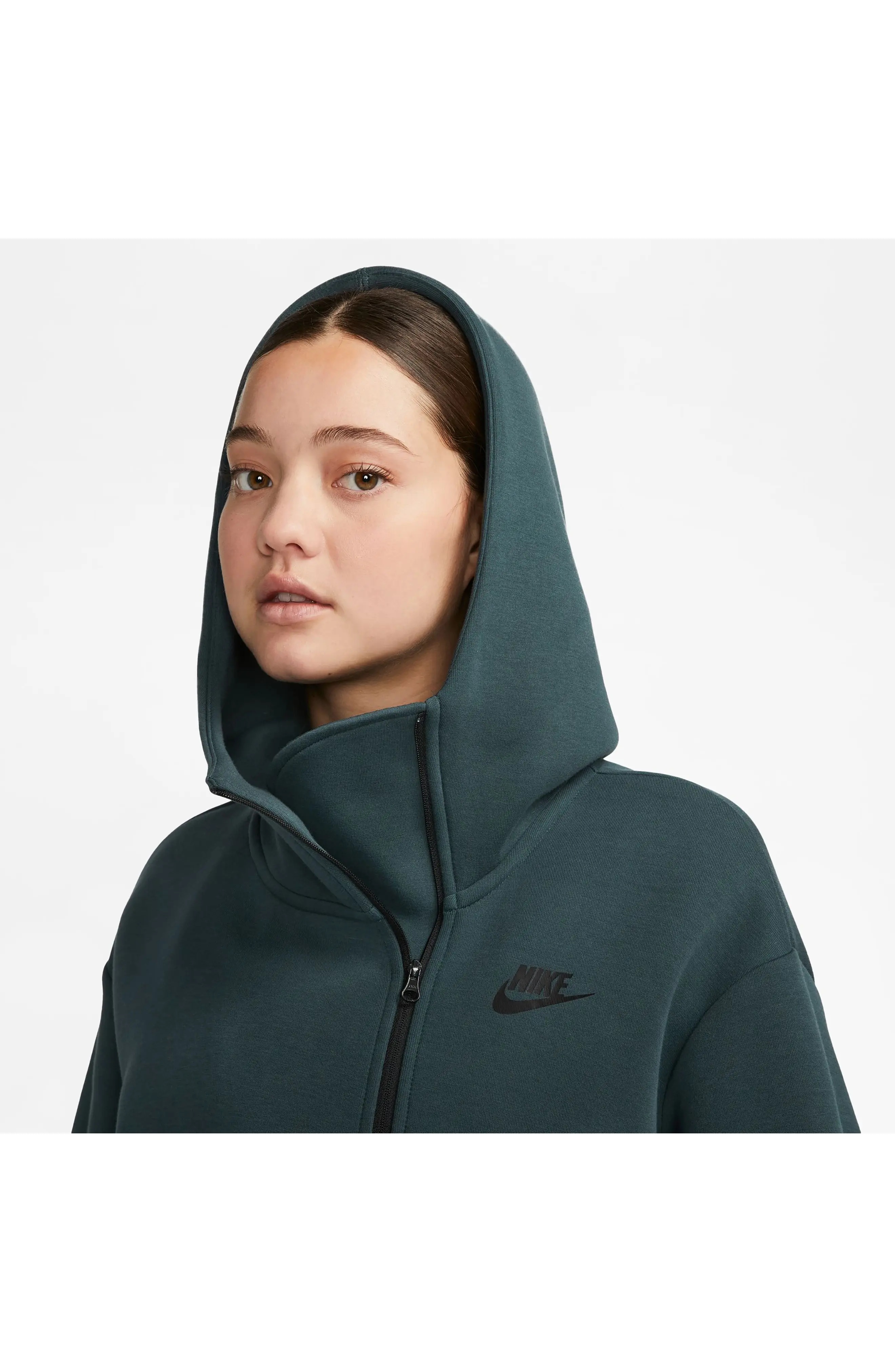 Sportswear Tech Fleece Zip Hoodie in Deep Jungle/Black - 3