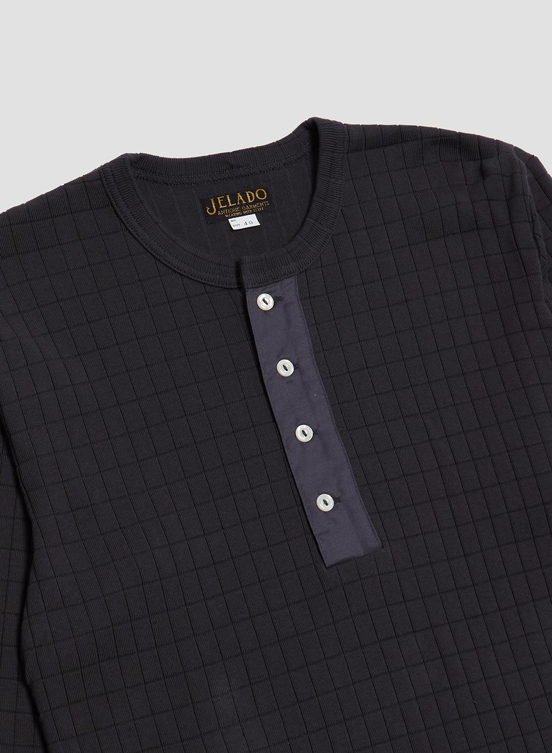 Jelado Bronx Henley Neck Tee Smoke Black - 2