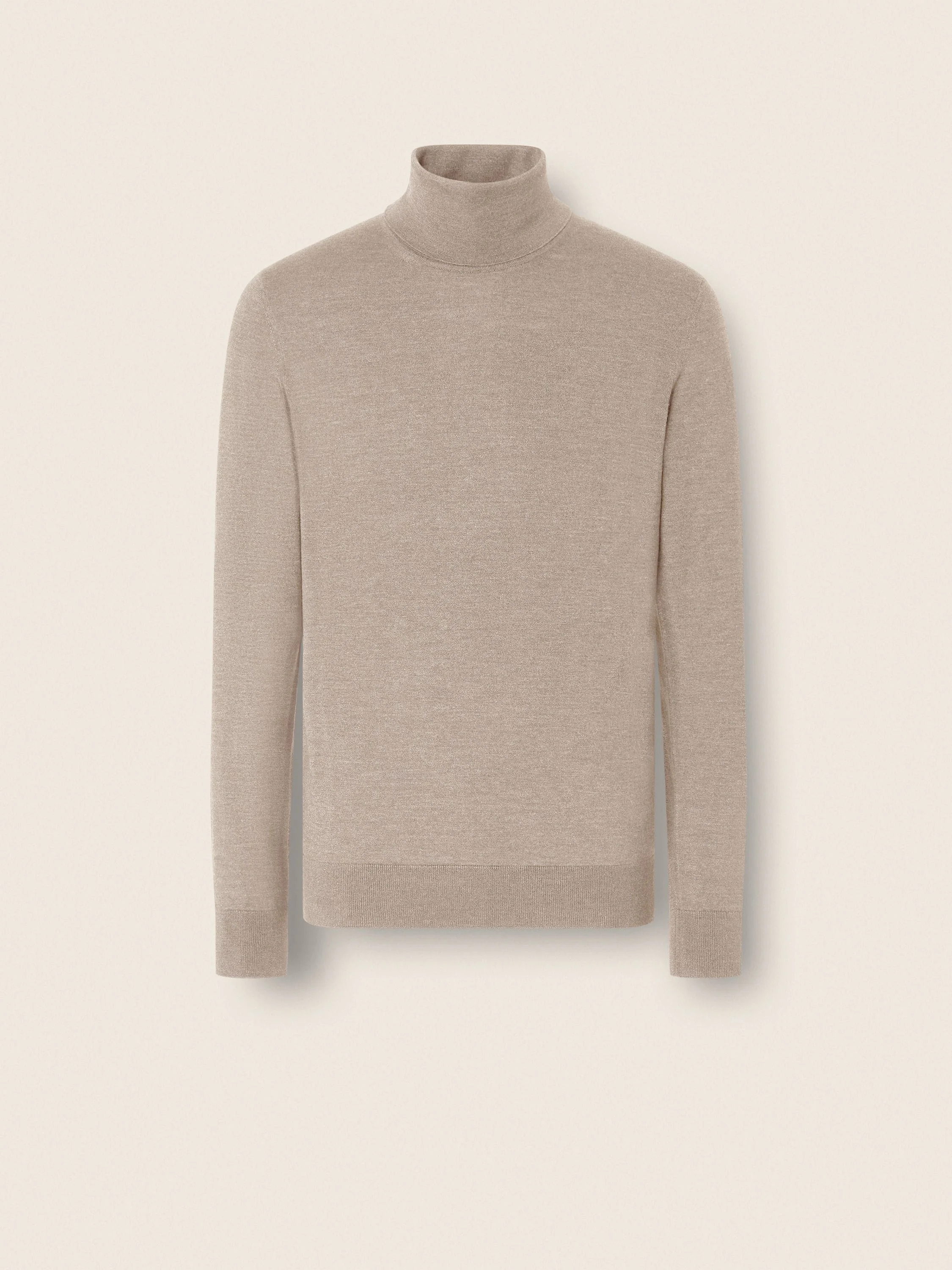 LIGHT TAUPE MÉLANGE CASHSETA TURTLENECK - 1