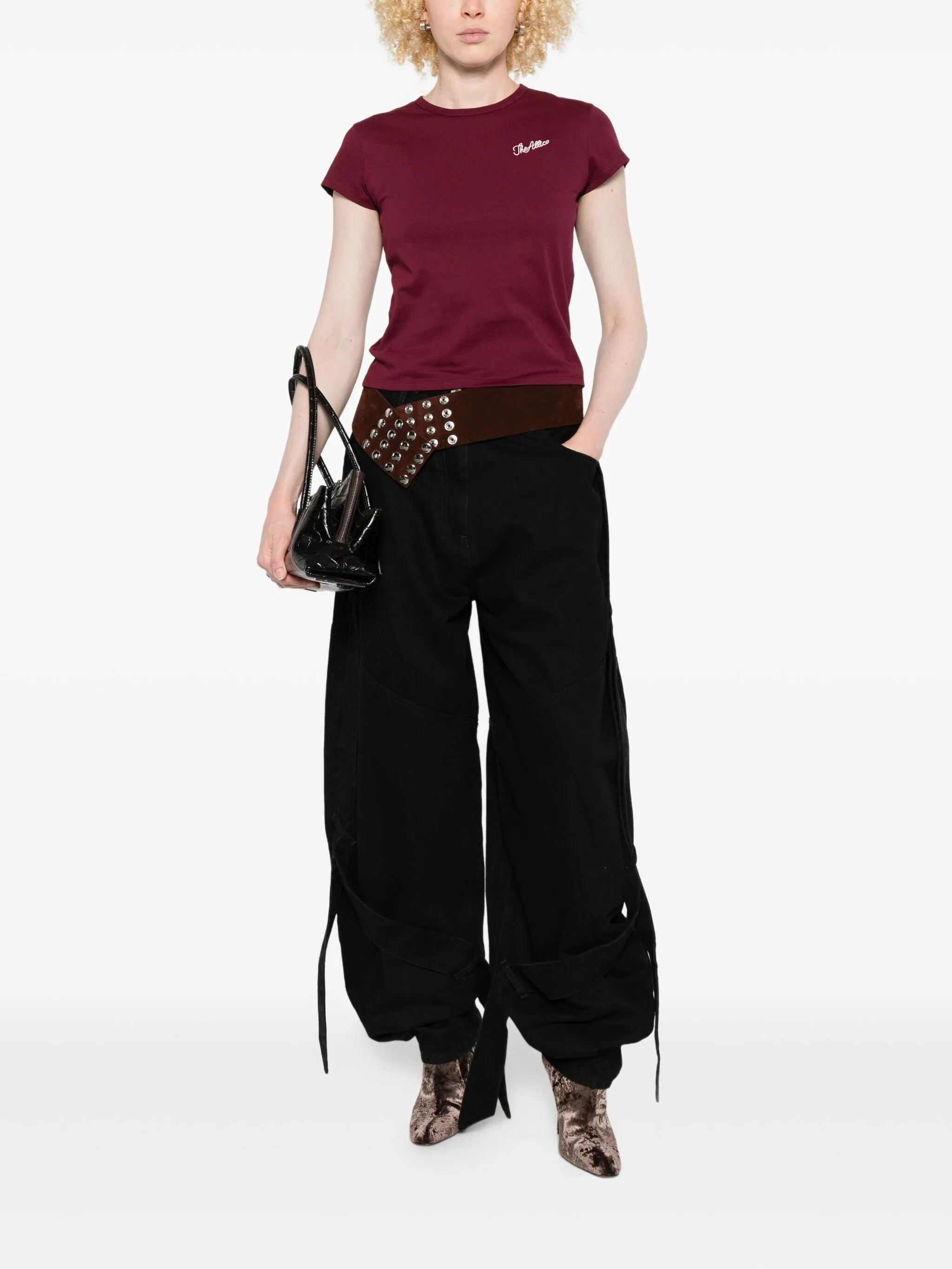 The Attico Logo-embroidered Cotton T-shirt - 4