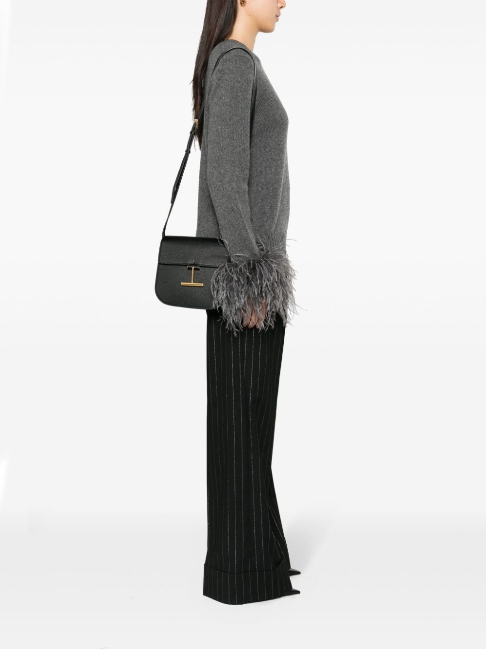 Hanging-T-hardware leather bag - 2