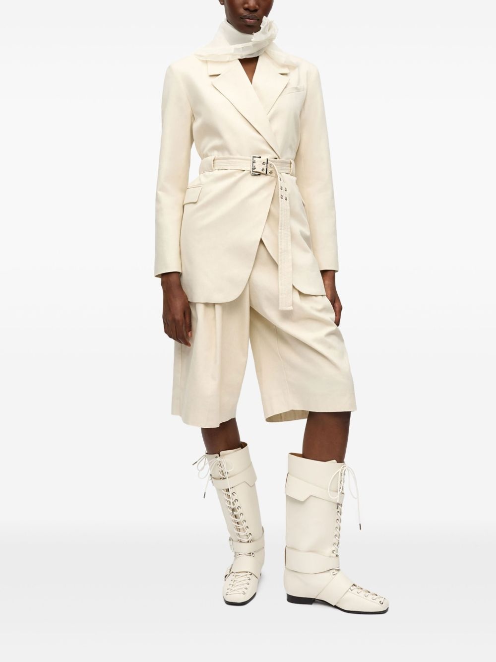 Belted Melange blazer - 2