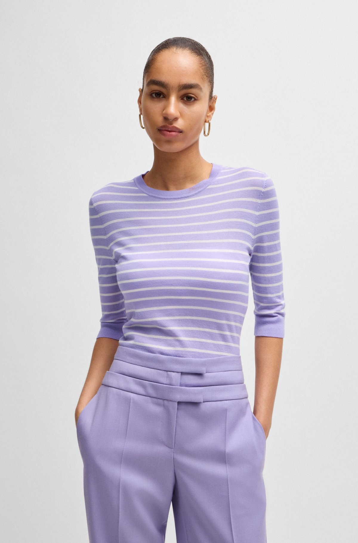 MERINO-WOOL SWEATER WITH BRETON STRIPES - 2