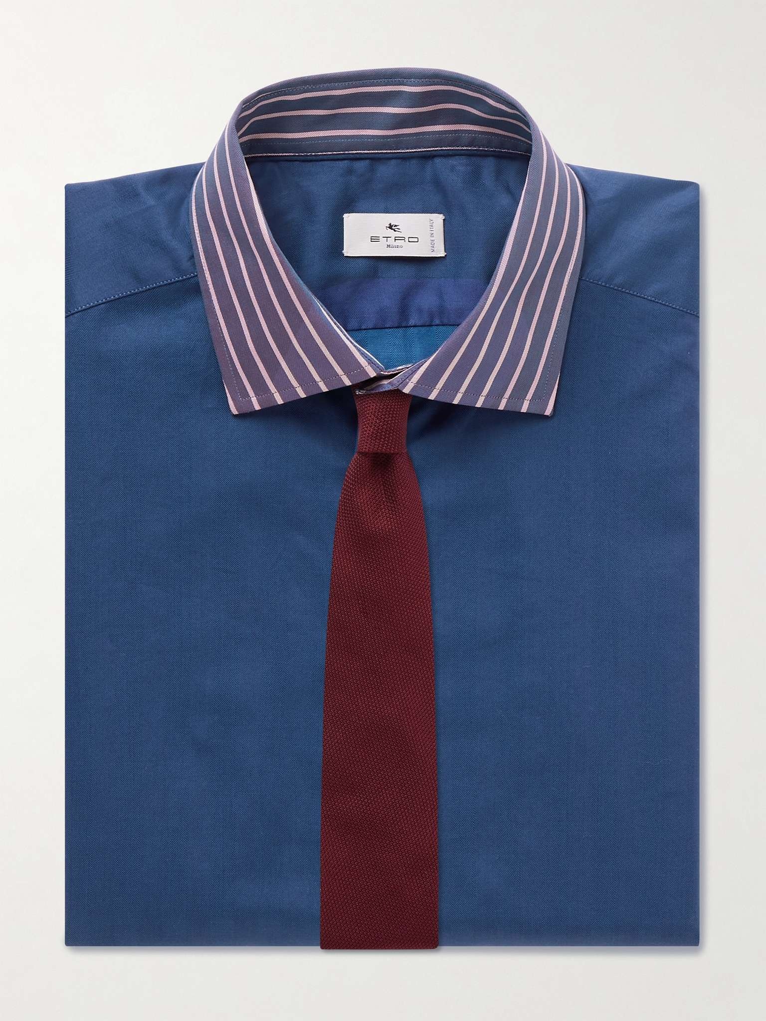 Slim-Fit Striped Herringbone Cotton Shirt - 3