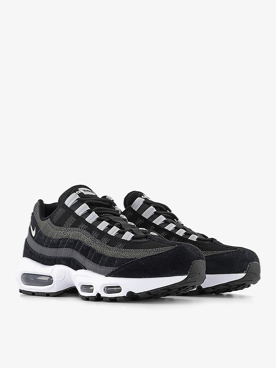 Air Max 95 brand-embroidered leather and mesh low-top trainers - 3