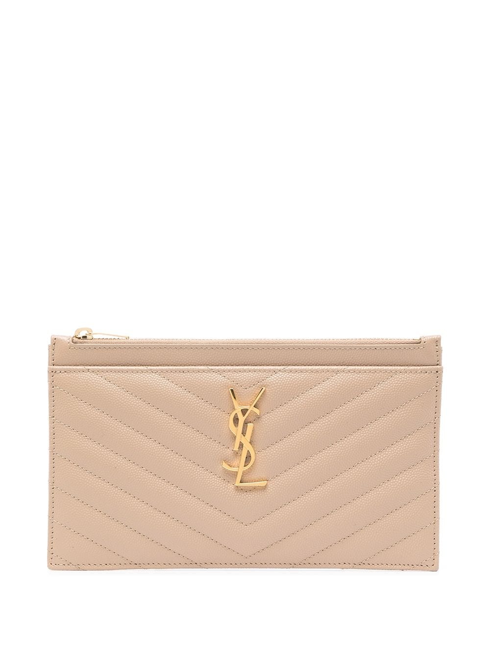 Monogram chevron quilted bill pouch - 1