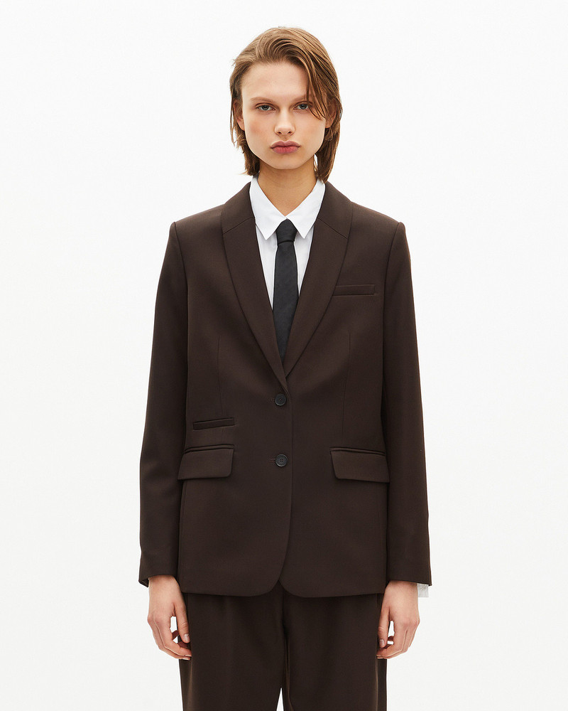 BROWN WOOL-BLEND SUIT JACKET 3